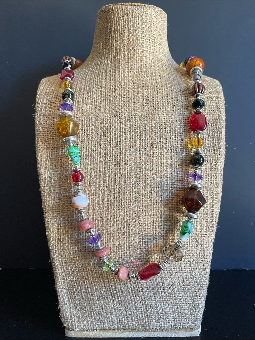 Cookie Lee Multicolored Beaded Necklace.